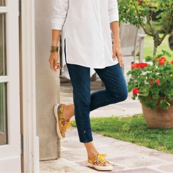 Soft Surroundings‎ Pull On Denim Crop Pants Sz XL - Picture 1 of 11